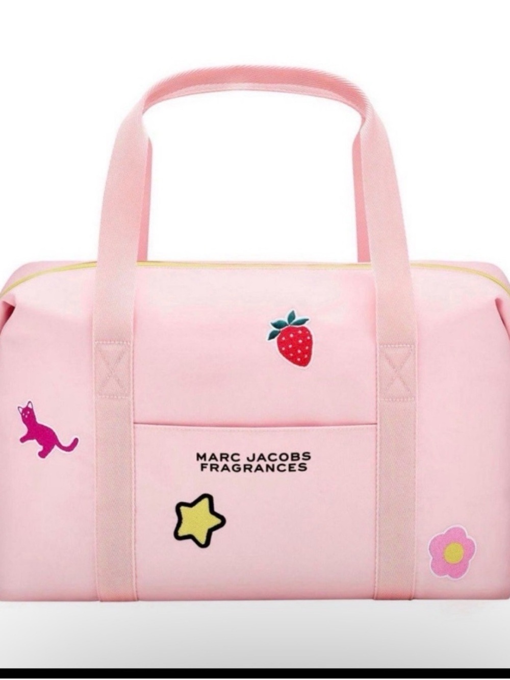 Marc Jacobs Fragrances Pink Sticker Duffle Bag